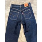 Levi's Levi Strauss Denim Jeans Ribcage Straight Ankle‎ size 27 Button Fly Distressed Photo 5