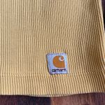 Carhartt  Ribbed 100% Cotton Henley Long Sleeve Shirt Mustard Yellow Photo 3