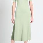 Maje Tie-Back Midi Dress in Green, Size EU 38/ US M, New w/Tag $415 Photo 0