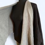 Grey and black vintage fringed shawl with a boho vibe Gray Photo 4