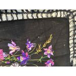 Vintage KASHMIR Scarf 100% Reine Wolle Handdruckt fringe MIT Viscose Fransen Photo 3