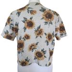 Vintage Sunflower Knit Crop Top Size M L Short Sleeve Beige 90s Cottage Yellow Size M Photo 6