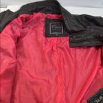 Black Faux Leather Jacket with Pink Lining Size L Photo 9