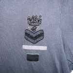 Armani Exchange Black V Neck Beaded Black Tee Shirt Photo 1