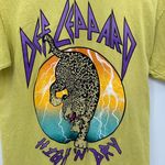 Def Leppard Graphic Tee Mustard Yellow 'High N Dry' T-Shirt Cotton Women Medium Photo 2