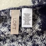 Loft Acrylic Navy Blue White Buffalo Plaid Blanket Scarf Photo 3