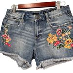 Miss Me  Floral Embroidered Denim Shorts Size 28 Photo 1