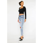 KanCan USA NWT Kancan Collie Super High Rise Distressed Frayed Hem Mom Jeans Size 7/27 Photo 4