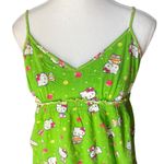 Hello Kitty  Pajama Set Womens L Green Sanrio Cami Top and Shorts Cute‎ Sleepwear Photo 2