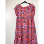 Natural Life Women Dress Pink Berkley Maxi Floral Tiered Short Sleeve Boho Large Photo 7