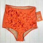 Kortni Jeane NWT  Orange Flower Swim Bottoms - Small 517 Photo 0