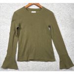 Madewell  Olive‎ Green Ribbed Bell Sleeve Sweater Top Size XS Photo 0