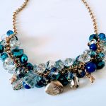 Ocean Beaded Elegant Blue and Silver Necklace Photo 4