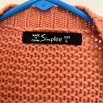 Simplee Apparel Women’s Simplee Open Knit Cardigan Dark‎ Orange Like Color Photo 3