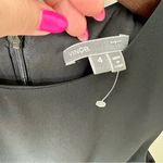 Vince  leather trim strapping black sheath dress with pockets, size 4, NWOT Photo 6