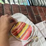 American Eagle  womens denim cropped one button butterfly white medium Photo 6