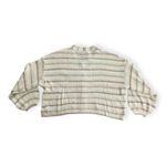 American Eagle Womens cream striped boxy cropped cardigan Photo 1