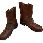 Frye Vintage Jenna Leather Studded Short Brown Boot Sz 6.5 Photo 0