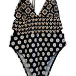 Cupshe Women's Halter  FLORAL BLACK SWIMSUIT SIZE LARGE NWT #7324 Photo 0