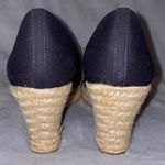 J.Crew Women’s Seville Canvas Espadrille Black Wedges Slip Ons Photo 6