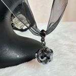 EXPRESS Vintage Sheer Ribbon Choker with Black Rhinestone Ball Charm Photo 4