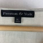 Preston & York  Linen Blend Tan Metallic Sleeveless Tunic Tank Top XL Photo 3