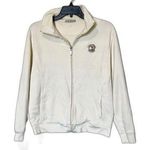 WOMENS FULL ZIP UP JACKET SZ SMALL 100% PRIMA COTTON PREPPY POCKETS Tan Photo 0