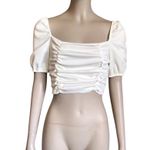 Boohoo White Short Sleeve Crop Top Photo 1