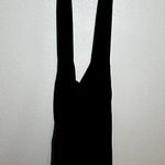 Maison Femalien Overall Dress Plunge V Neck Evening Chic Glam Black Small Photo 3