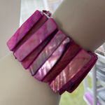 Fashion Pearl Essence Shell Purple Stretch Bracelet Pink Photo 0