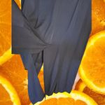 Vintage Dana Kay Black Long Dress with High Slits Tiger Print Neckline Size‎ 8 Photo 8