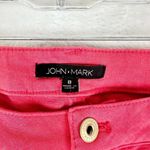 John Mark  Straight Leg Ankle Jeans Size 8 Stretch Raw Hem Coral Salmon Photo 5