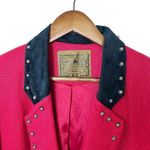 Vintage‎ Saddle Ridge Vintage Western Red Studded Blazer M Black Suede Collar Size M Photo 4