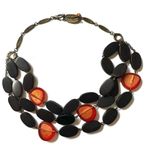 Coldwater Creek triple strand brown and orange statement necklace Photo 1