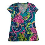 Lilly Pulitzer  Sz XS Michele Top Palm Reader V-Neck Short Sleeve Bright Colors Photo 1