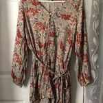 Anthropologie sanctuary Floral Print paisley boho Women romper sz L pockets belt Photo 0