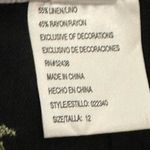 Vintage Pineapple‎ Embroidered Wide Leg Cropped Linen Blend Black Size 12 Photo 5