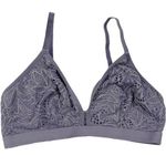 Lively Floral Lace Keyhole Busty Bralette No Wire Gray Size 1 (32DD, 33D/DD) Photo 0