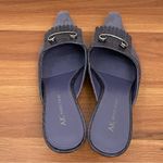 Anne Klein Vintage AK Plum Purple Suede Leather Pointy Kitten Heels Mules 6.5M Photo 2