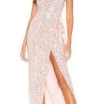H:ours NEW  Helen Gown Sequin Wrap Maxi Photo 0