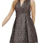 Topshop  Dress Size 8 Gold HOCO Mini Party Sleeveless Fit Flare Cocktail Dressy Photo 0