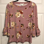 Eye Candy  Women’s Pink Multicolor Floral 3/4 Sleeve Blouse - Size Large NWT Photo 0