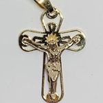 Stamped 10k Solid Gold Cross Charm Pendant  Photo 1