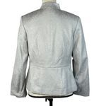 Pendleton  Petite SZ 8P Peplum Blazer Jacket Button Up Long Sleeve Lt Gray Womens Photo 3