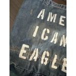 American Eagle Outfitters Distressed Denim Jean Purse Shoulder Bag Tote Shopper Size L Photo 5