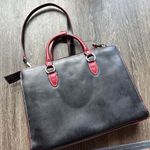 Elegant Black and Red work satchel Bag with orange interior Photo 2