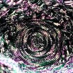 Hand Crafted Purple & Green Hand Knitted Bucket Bag Photo 5