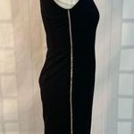 Calvin Klein Sleeveless Gold Chain Side Accent Black Sheath Dress Size 2 Photo 3