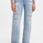 Levi's Ribcage High Rise Destructed Straight Jeans in Wash Haleys Comment US 28 Photo 13