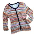 Anthropologie π΅ SALE 3/$25 TABITHA CHEVRON FREQUENCIES COTTON CARDIGAN SWEATER S Photo 3